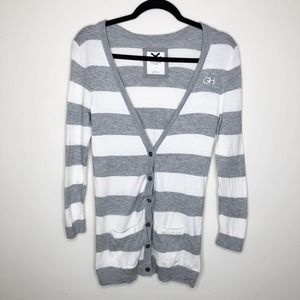 Gilly Hicks Hollister Grey Striped Cardigan